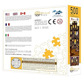 Brain Tree - Halloween 500 Piece Puzzles for for Adults and Kids 12+ Unique Puzzles for Adults and Kids 500 Pieces with Droplet Technology for Anti Glare & Soft Touch -19.5”Lx14.5”W - Image 4