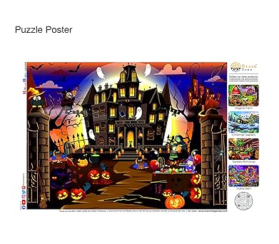 Brain Tree - Halloween 500 Piece Puzzles for for Adults and Kids 12+ Unique Puzzles for Adults and Kids 500 Pieces with Droplet Technology for Anti Glare & Soft Touch -19.5”Lx14.5”W - Image 7