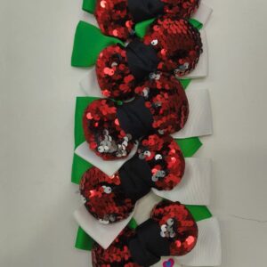 FLAG BOW TIE HAIR CLIP SET OF 6