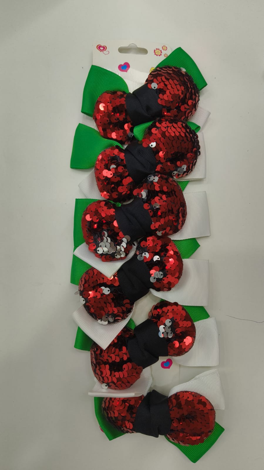 FLAG BOW TIE HAIR CLIP SET OF 6