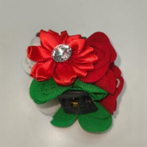 FLAG FLORAL  HAIR CLIP CLAW W/DIAMON SMALL (Pack of 6)